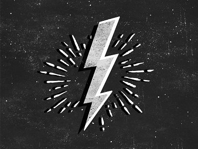 Bolt black and white bolt classic dark graphic gritty illustration lightning motif retro tee texture