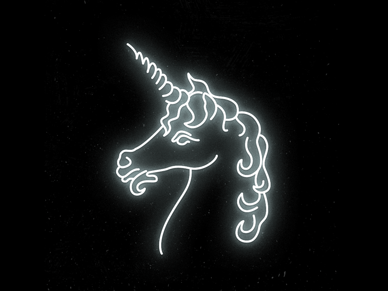 Neon Unicorn animation blinking dark electric gif glow illustrator light neon photoshop unicorn vector