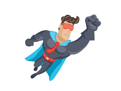 Superhero Character character design employee hero illustration site super