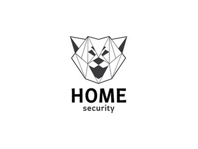 Logo Home Security company dog home logo security wolf