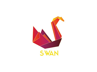 Logo Swan illustration logo origami swan