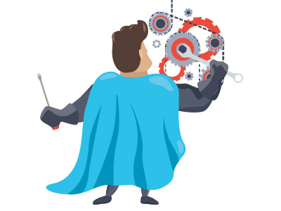 Superhero Character character design employee hero illustration repair site spy super