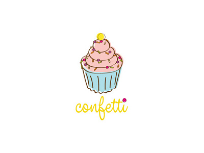 Confetti Logo cake confetti illustration logo pastel