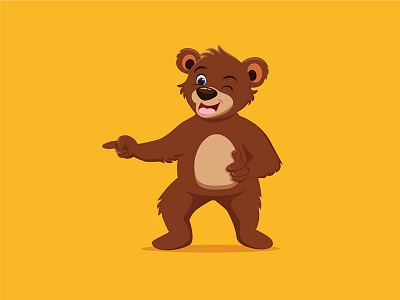 Smiling Bear bear cartoon character graphics illustration kids vector walk