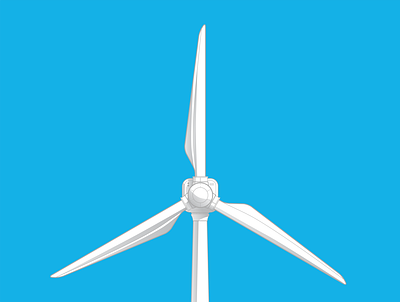 Wind turbine eco flat design icon lines minimal turbine