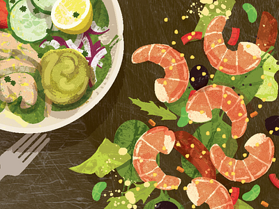 Shrimp Salad Illustration