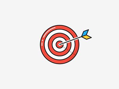 Purposeful aim arrow icon illustration line work outline purpose purposeful target
