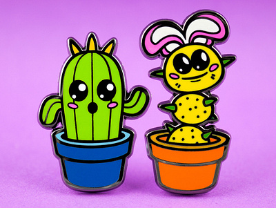 Cactus Patch design enamel pin illustration merchandise