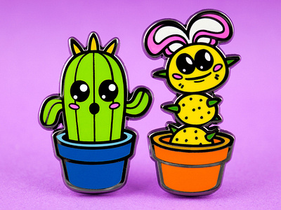 Cactus Patch design enamel pin illustration merchandise