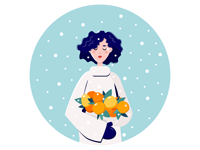 Winter girl adobe illustrator design flat flat illustration graphic design illustration vector winter