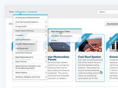 Category Drop Down R1 categories contractors drop down financing products renovation rev1 ui user interface