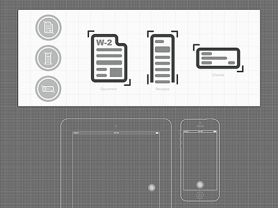 Image Capture Icon Exploration buttons camera documents icons ocr ui user interface wireframes