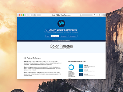 Visual Framework: Coded - Rev1 color palettes components css framework intuit style guide styles ui ux visual design