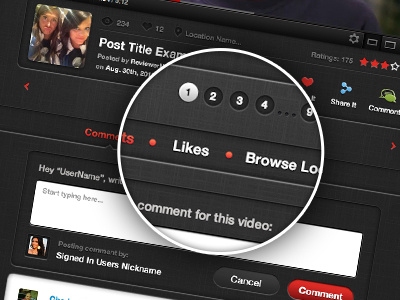 Video Sharing Site Design (Sneak Peek) comments likes post sharing user experience user interface video