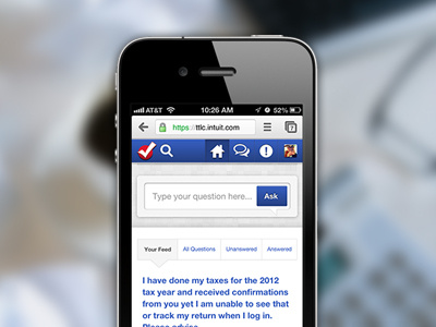 Q&A Community Nav Branding Update - Mobile View branding community homepage mobile qa questions user interface
