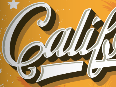 Californ-o-graphy 3d layering script shadow texture type