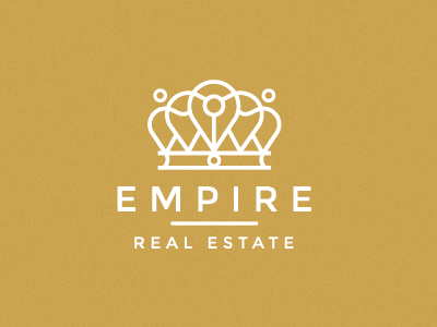 Empire logo crown empire gold identity line logo mark real estate