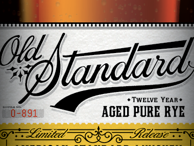Old Standard Rye drink label lettering old packaging rye spirit type typography vintage whiskey
