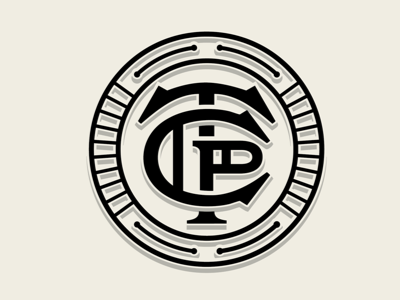 TCP Monogram badge letter lettering logo monogram seal stamp