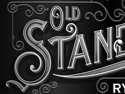 Old Standard Rye black brand label lettering old school ornate packaging rye type typography vintage whiskey