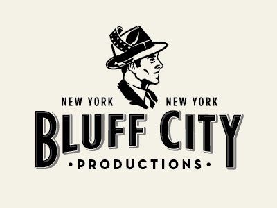 Bluff City Films 1950 branding face film hat logo mark movie old timey vintage