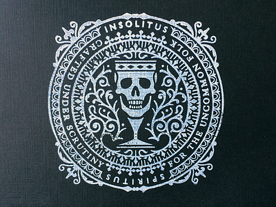 New studio stamp badge branding flourish identity ink logo ornate skull stamp studio