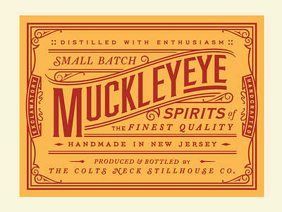 MuckleyEye! business card jazzed lettering liquor logo ornate spirits type