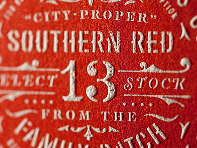 Southern Red wine label badge country letterpress red roundel seal southern texture typography wine wine label