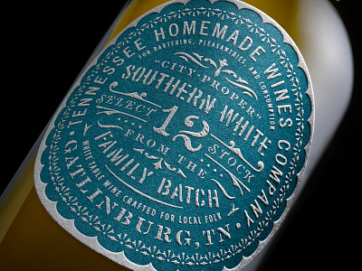 T.H.W. Southern Wines backwood badge city proper lettering letterpress packaging southern stencil type typography vintage wine