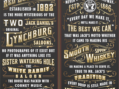 Jack Daniel's Red Dog gold jack daniels lettering liquor old fashioned ornate typography whiskey