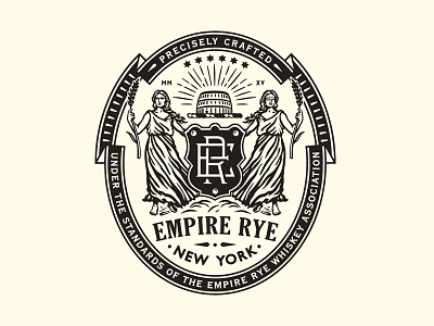 Empire Rye badge barrel blind crest logo monogram new york seal women