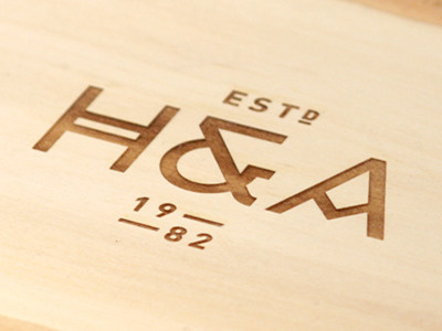 H&A Logo chad smith engraving identity logo mark wood