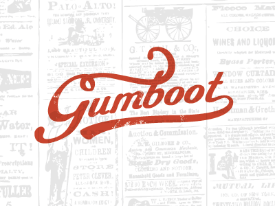 Gumboot brand hand drawn lettering logo logotype script texture type typography