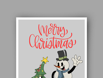 Christmas Card catroon christmas design graphic design hand drawn illustration retro vector vintage