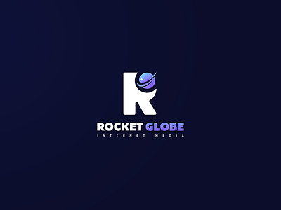 Rocket Globe Logo branding design graphic identity letter logo media r