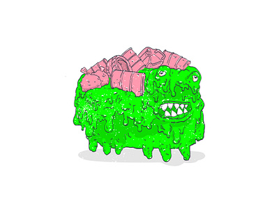 garbage monster book illustration