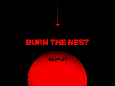 BURN THE NEST animated animated poster animation fun glitch graphic design mars minimal motion graphics motion poster poster promo promotion retro space