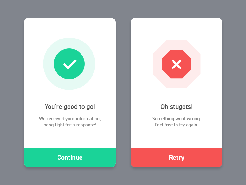 Flash Message - #DailyUI 011 by Jack Kaiser on Dribbble