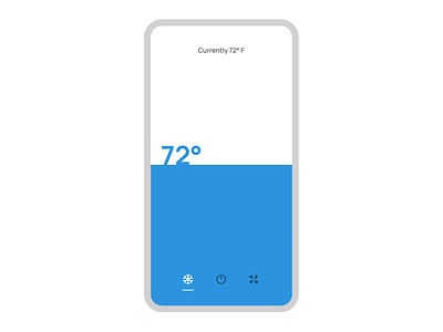 Smart Thermostat App Animation 021 app application challenge daily dailyui dailyui 21 full screen interaction gesture gesture control home control nest thermostat smart smart home control temperature control temperature juice thermostat ui ux