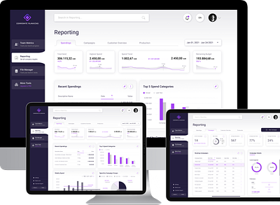 Reporting Platform - Design of a responsive Desktop-/ Tablet App data visualization marketing campaign reporting reporting platform ux analytics ux design ux strategy uxui design