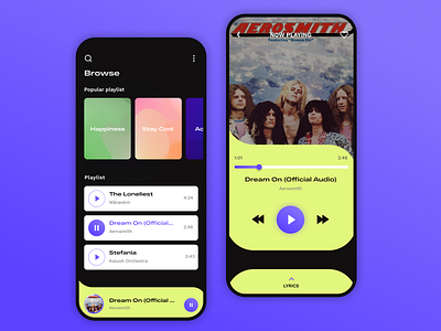 Mobile Music App concept daily ui dashboard ios lyrics media mobile music music player player playing now playlist podcast popular song ui