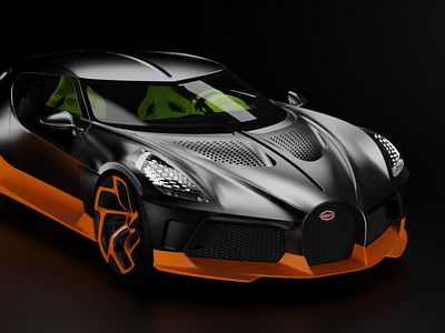 2/2 Veyron colors on a Bugatti La Voiture Noire. 3d 3dart 3drender automotive blender bugatti cad design keyshot