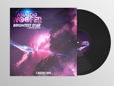 Analog Woofer - Brightest Star album artwork branding design illustration layout design logo music packaging packaging design typography vinyl vinyl record