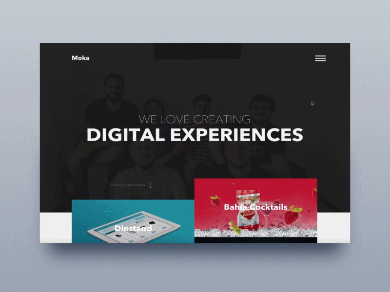 Menu animation website principle menu web motion animation