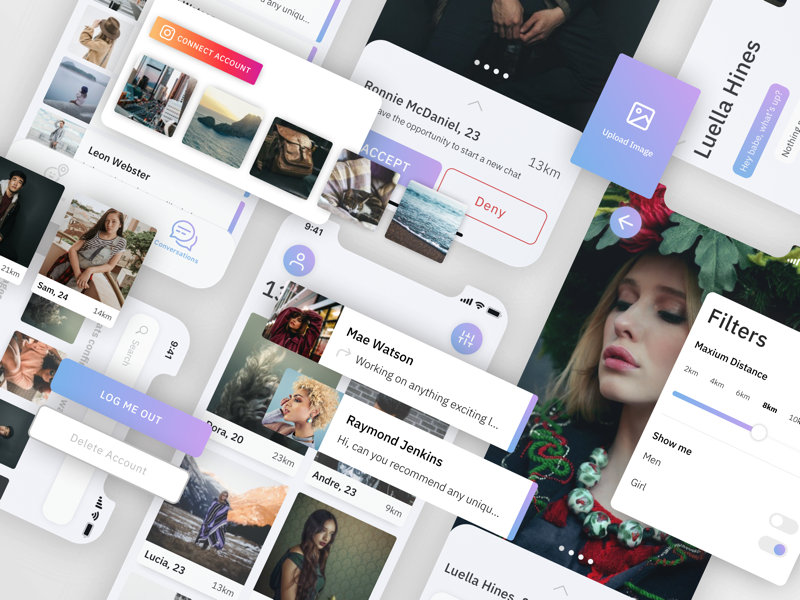 Chati - Find nearby people and chat with them people meeting meet app chat app conversation meet ios sketch freebie chat iphone x iphone