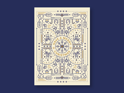 Whimsical Christmas Card 2019 card christmas design graphic design greeting card illustration lineart linework stationery stationery design symmetrical symmetry vector whimsical