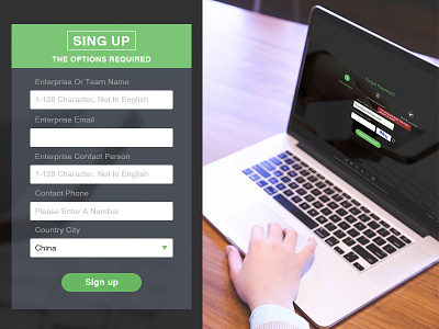 Web Ui Register design sing up ui web