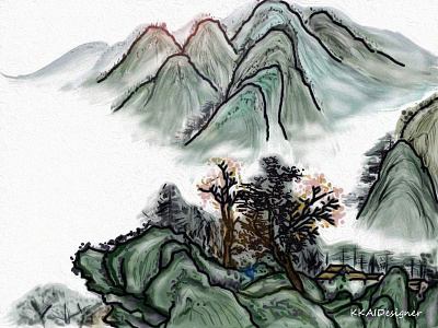 Landscape Painting illustration painting