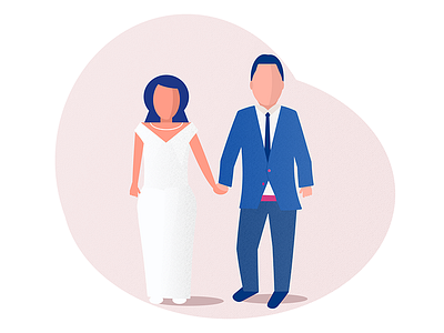 Just Married holding hands illustration just married wedding