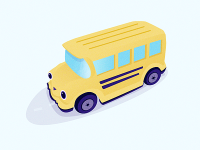 The wheels on the bus... children illustration kids school bus toys vector